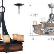Декоративная люстра, со встроенным вентилятором.